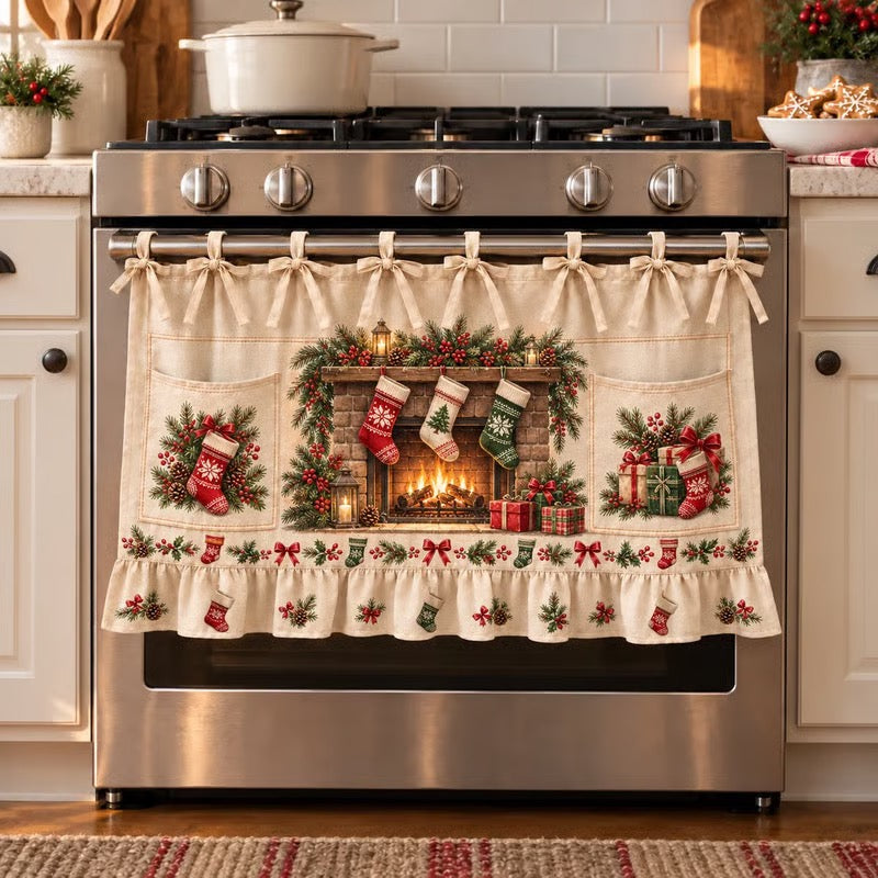 ⏳49% OFF – 🎄 Christmas Kitchen Tie-On Skirt | Festive Holiday Designs with Pockets & Ruffled Trim ✨ - 🍪 Gingerbread Baking Day
