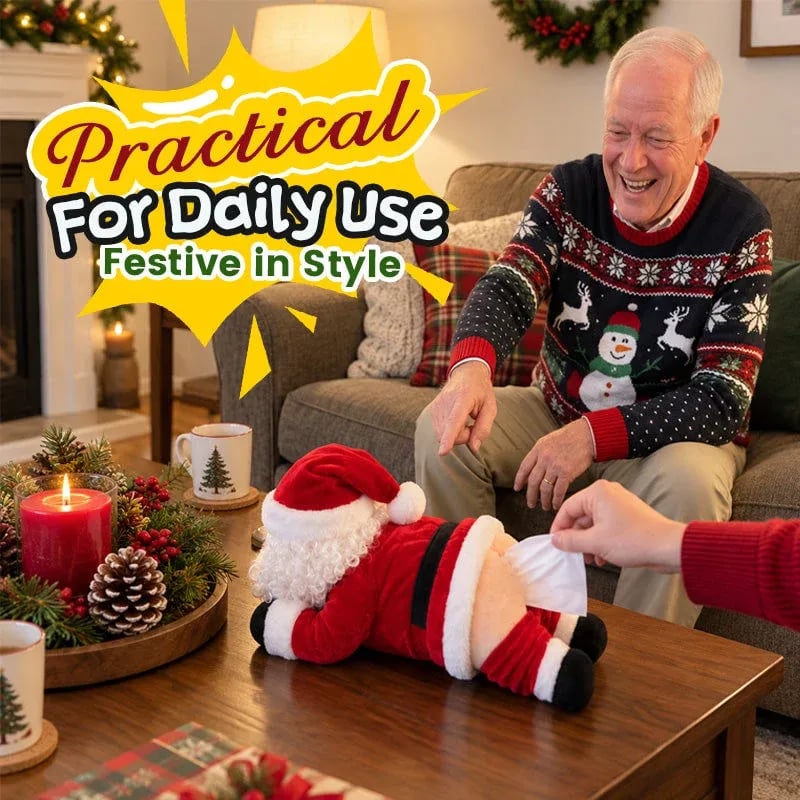 🎅Christmas Hot Sale 50% OFF😂Funny Santa Butt Tissue Box Cover
