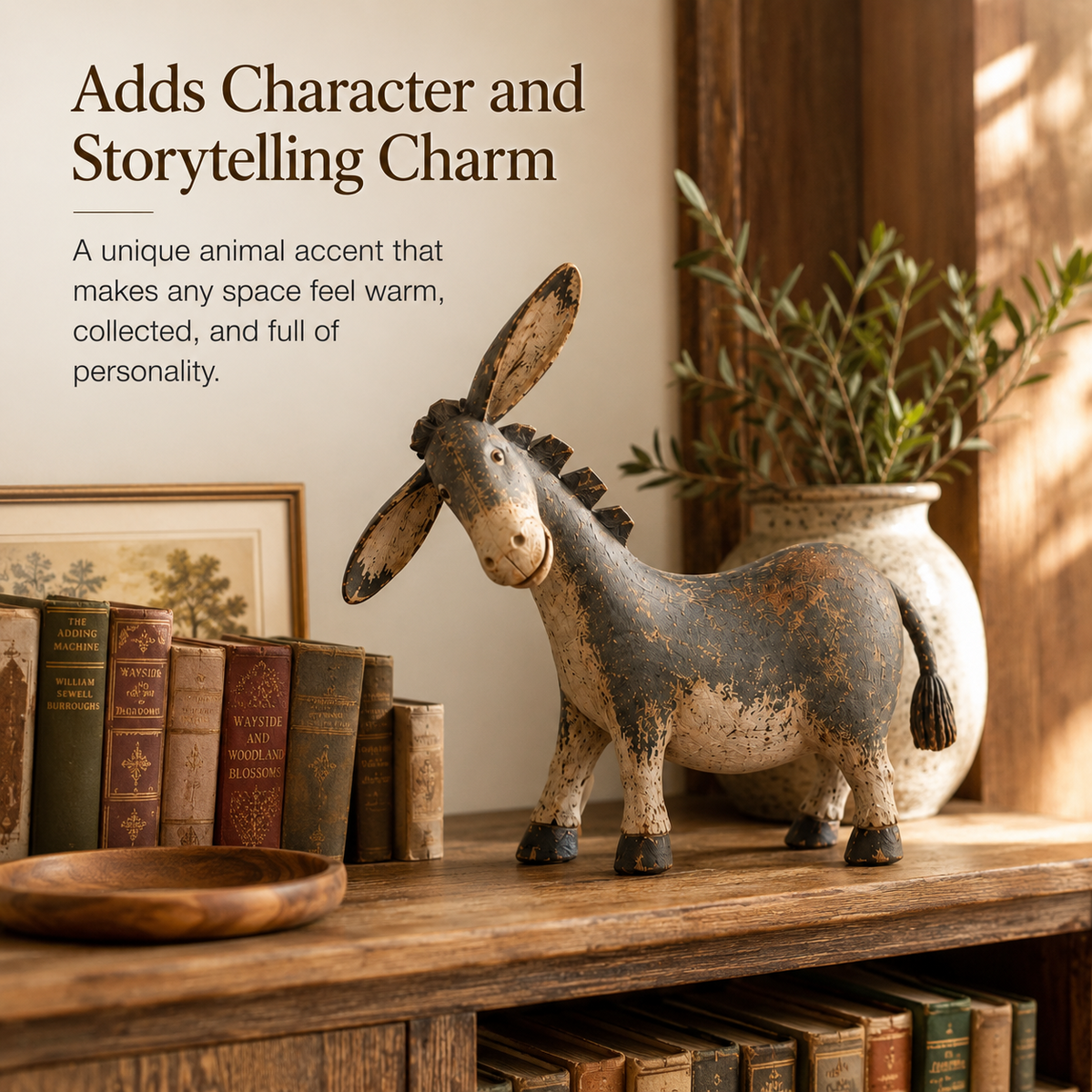 🫏 Rustic Donkey Figurine – Vintage Farmhouse Decor