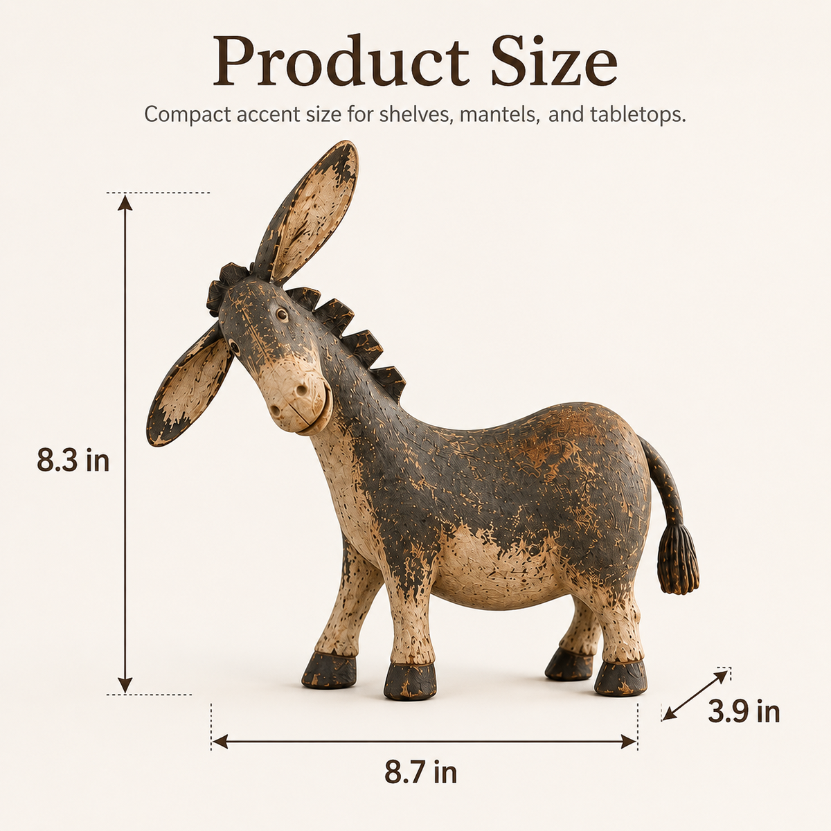 🫏 Rustic Donkey Figurine – Vintage Farmhouse Decor