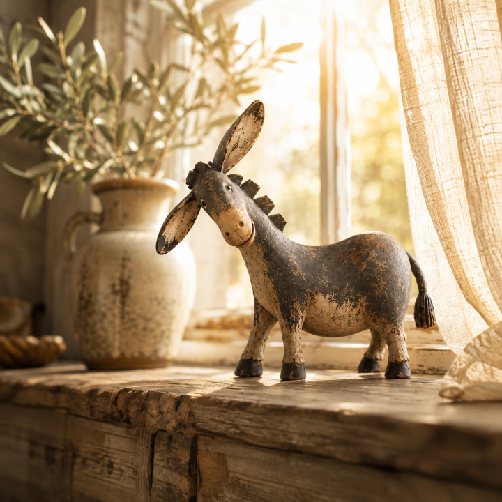 🫏 Rustic Donkey Figurine – Vintage Farmhouse Decor