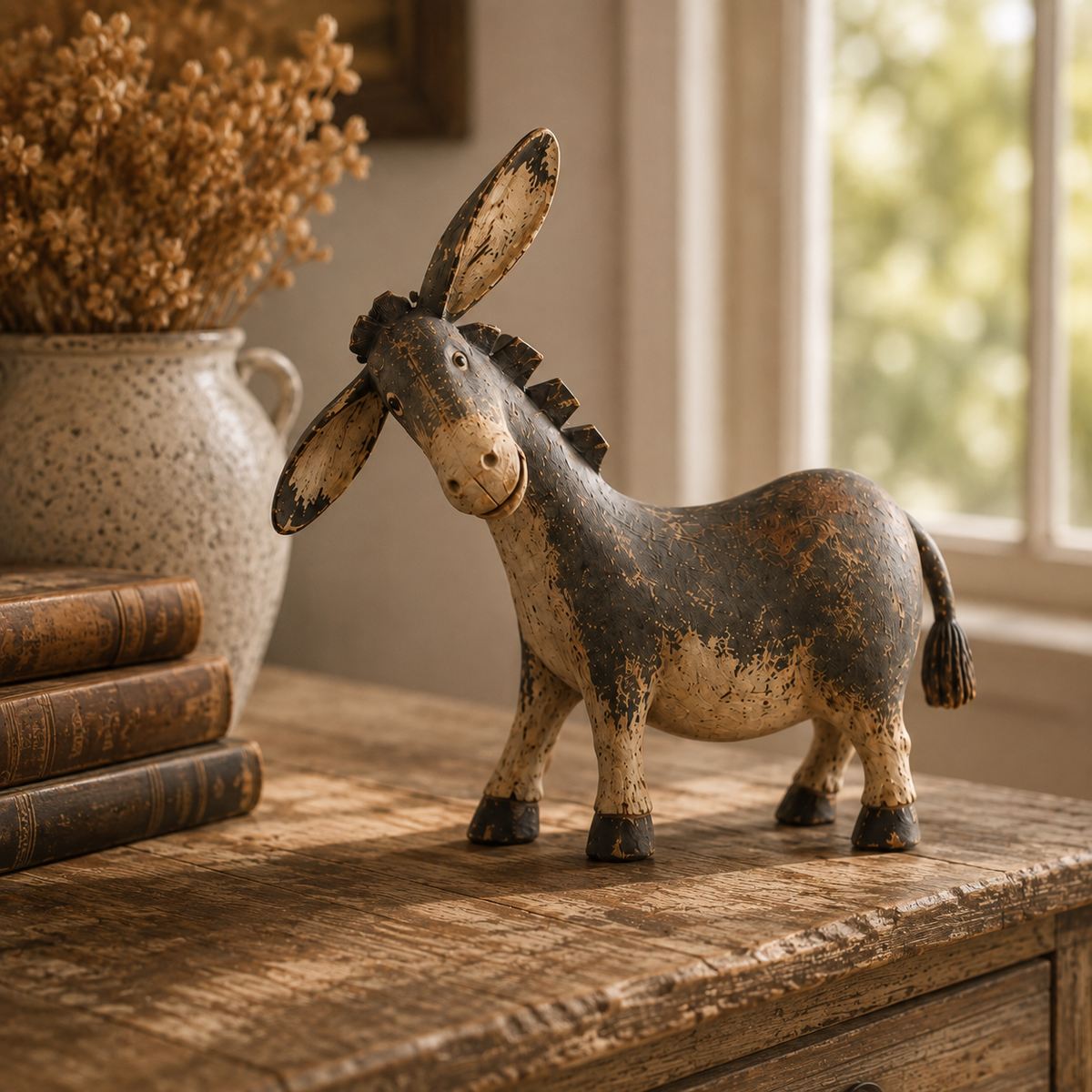 🫏 Rustic Donkey Figurine – Vintage Farmhouse Decor