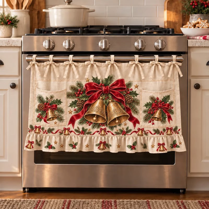 ⏳49% OFF – 🎄 Christmas Kitchen Tie-On Skirt | Festive Holiday Designs with Pockets & Ruffled Trim ✨ - 🍪 Gingerbread Baking Day