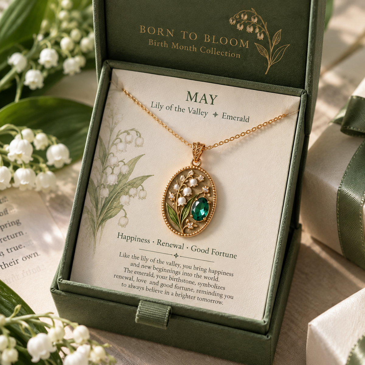 🌸 Born to Bloom™ Birth Month Flower & Birthstone Necklace – A Meaningful Gift for Her