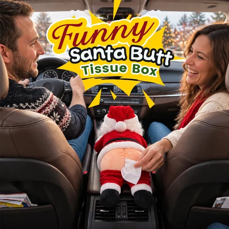 🎅Christmas Hot Sale 50% OFF😂Funny Santa Butt Tissue Box Cover