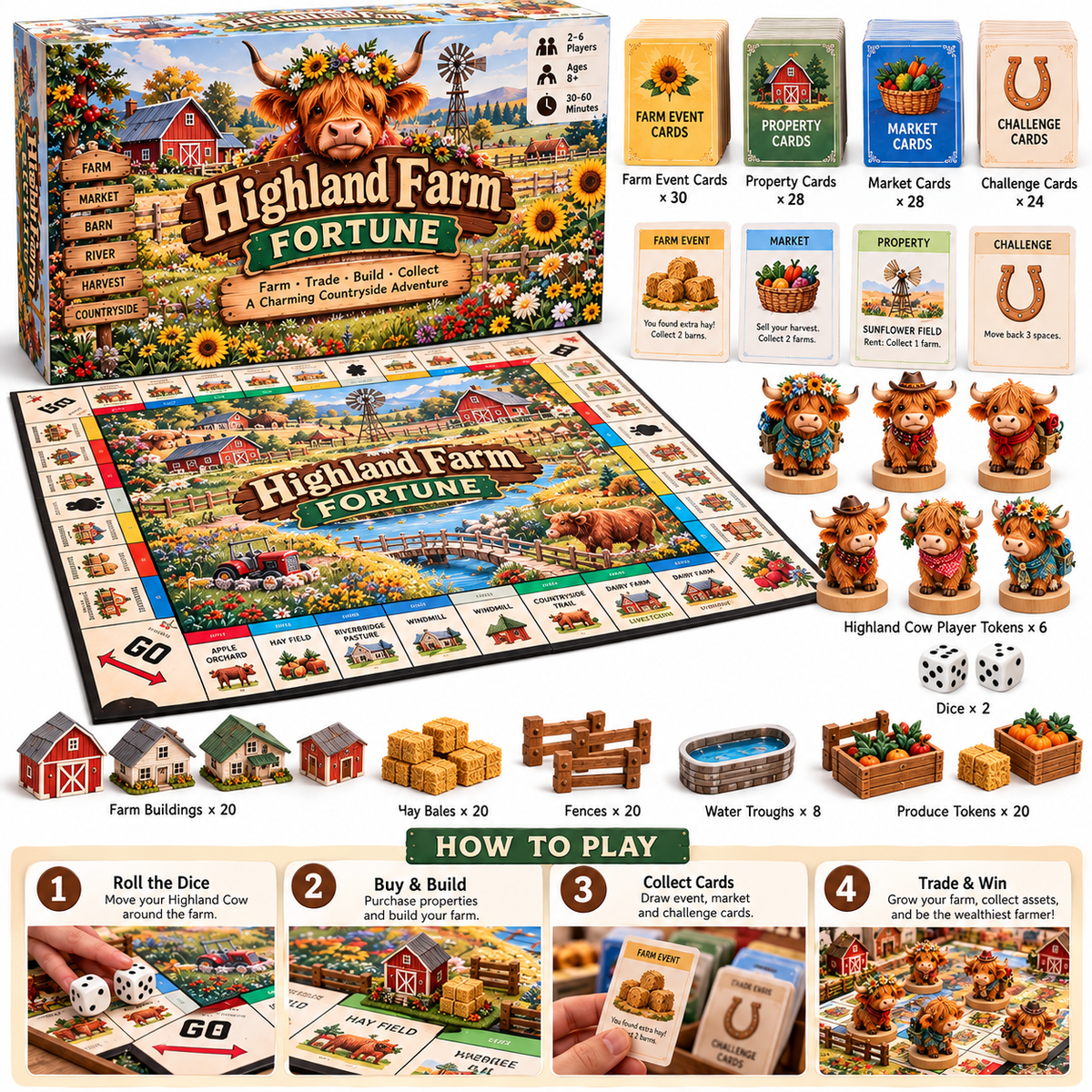Highland Farm Fortune™ – The Ultimate Cozy Family Board Game